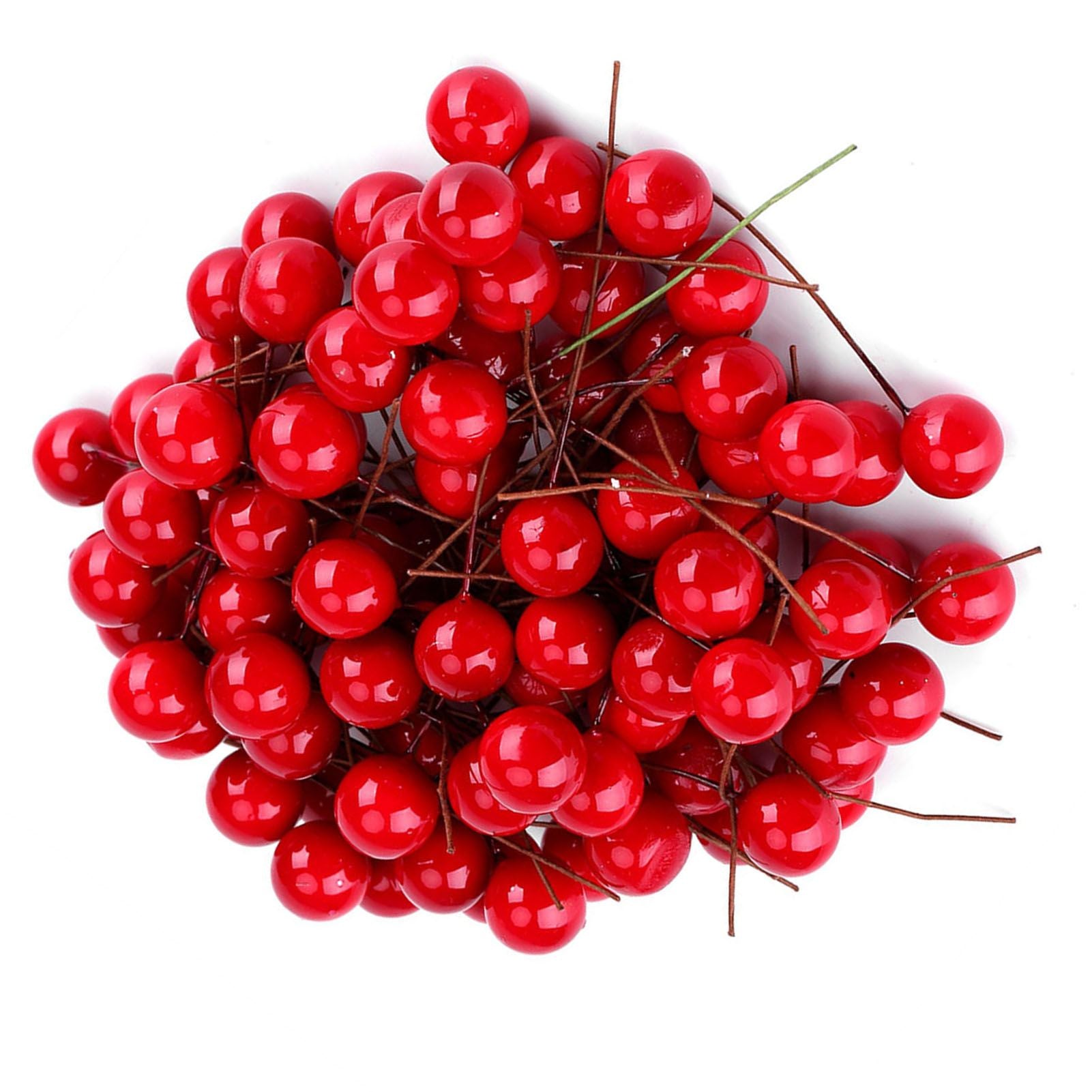 100pcs Artificial Red Holly Berry Christmas Home Decoration Hanging Ornaments