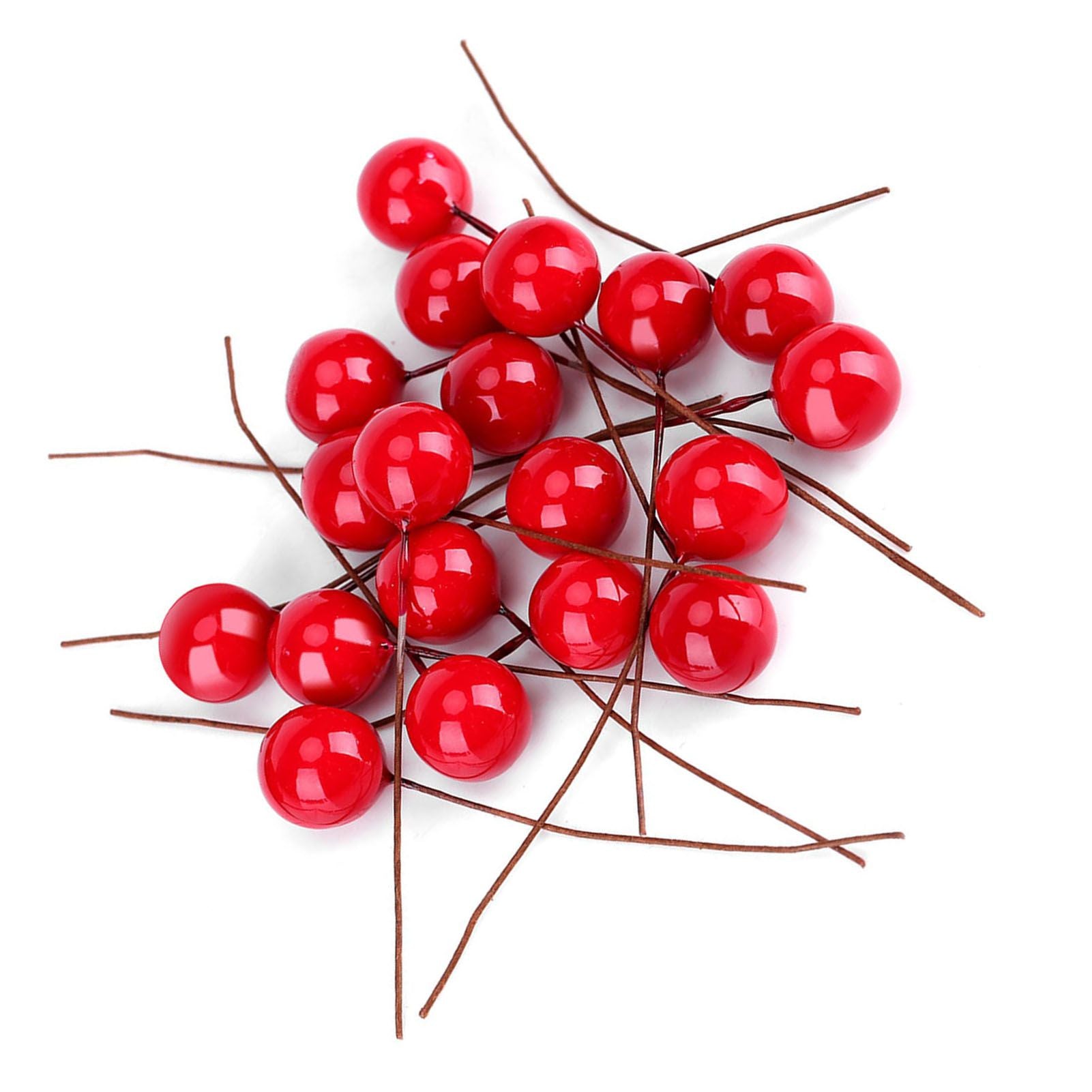 100pcs Artificial Red Holly Berry Christmas Home Decoration Hanging Ornaments