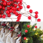 100pcs Artificial Red Holly Berry Christmas Home Decoration Hanging Ornaments
