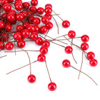 100pcs Artificial Red Holly Berry Christmas Home Decoration Hanging Ornaments