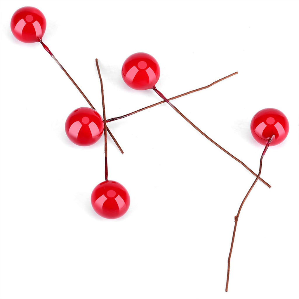 100pcs Artificial Red Holly Berry Christmas Home Decoration Hanging Ornaments