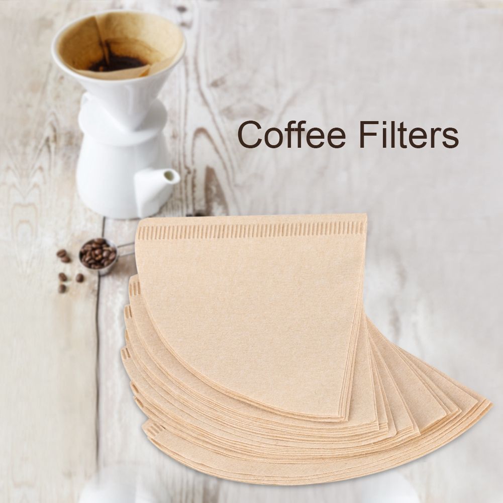 40Pcs Unbleached Natural Cone Shape Drip Coffee Cup Filter Papers #V02