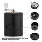 Manual Operated Zinc Alloy Herb Spice Kitchen Grinder with Crank Handle