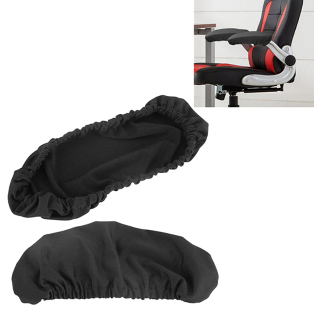 1 Pair Removable Chair Armrest Covers Elastic Protector Office Armchair Cover Black