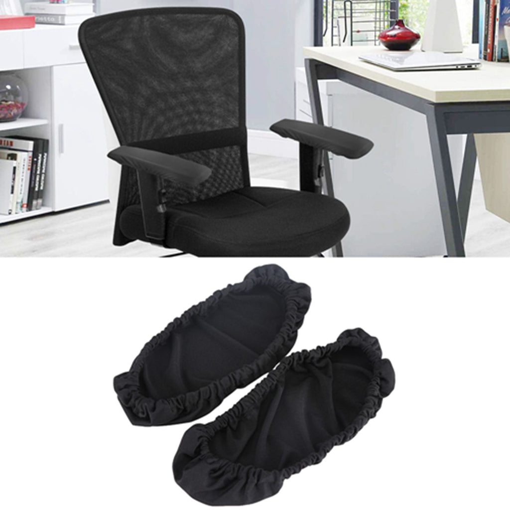 1 Pair Removable Chair Armrest Covers Elastic Protector Office Armchair Cover Black