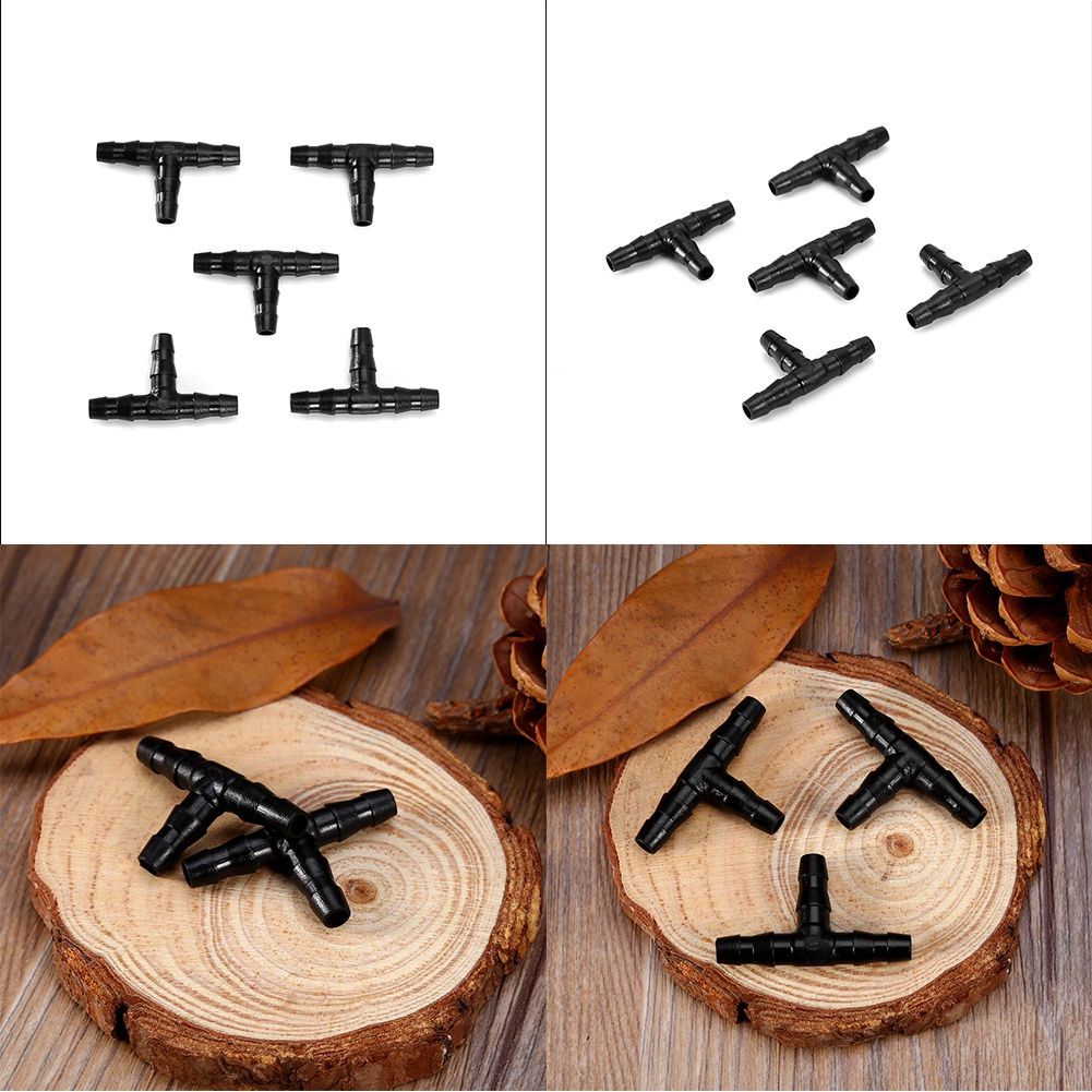 100PCS Sprinkler Irrigation T Pipe Barb Hose Fitting Joiner Drip System