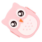 Plastic Portable Cartoon Owl Lunch Box Food Safe Microwave Storage Container