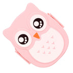 Plastic Portable Cartoon Owl Lunch Box Food Safe Microwave Storage Container
