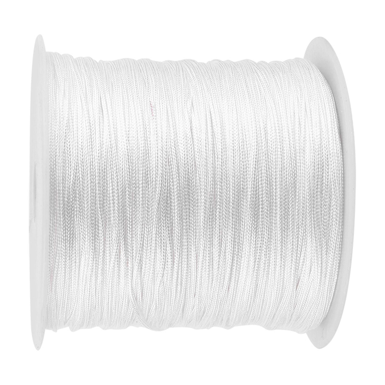 100M x 0.8mm Nylon Chinese Knot Cord Rattail Macrame Shamballa Thread String White