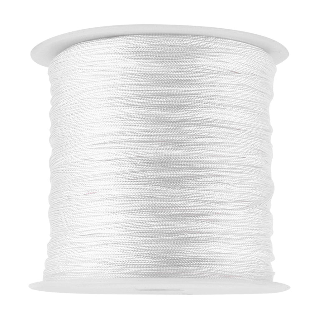 100M x 0.8mm Nylon Chinese Knot Cord Rattail Macrame Shamballa Thread String White