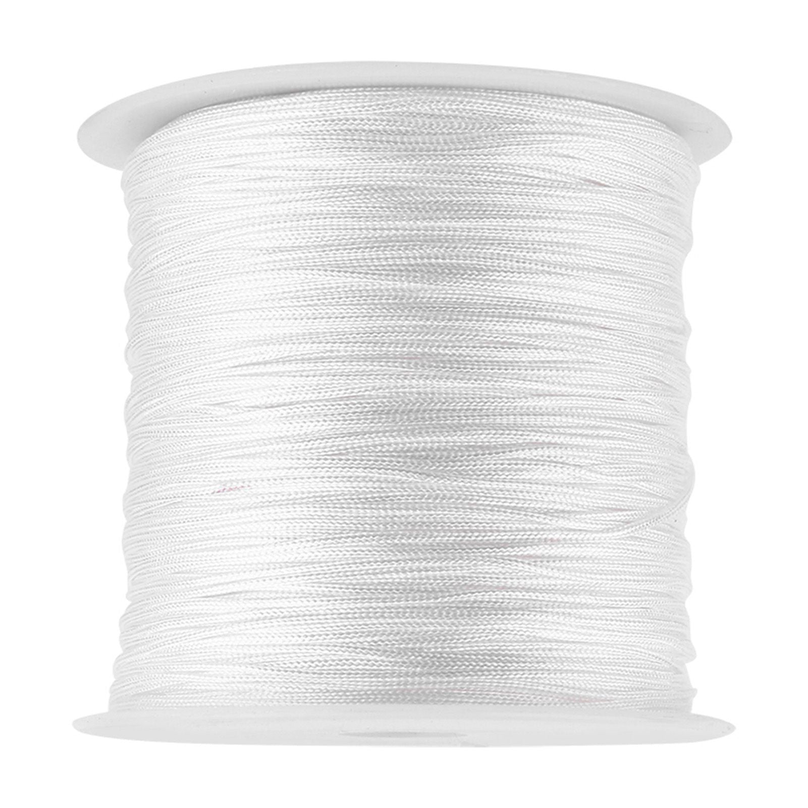 100M x 0.8mm Nylon Chinese Knot Cord Rattail Macrame Shamballa Thread String White