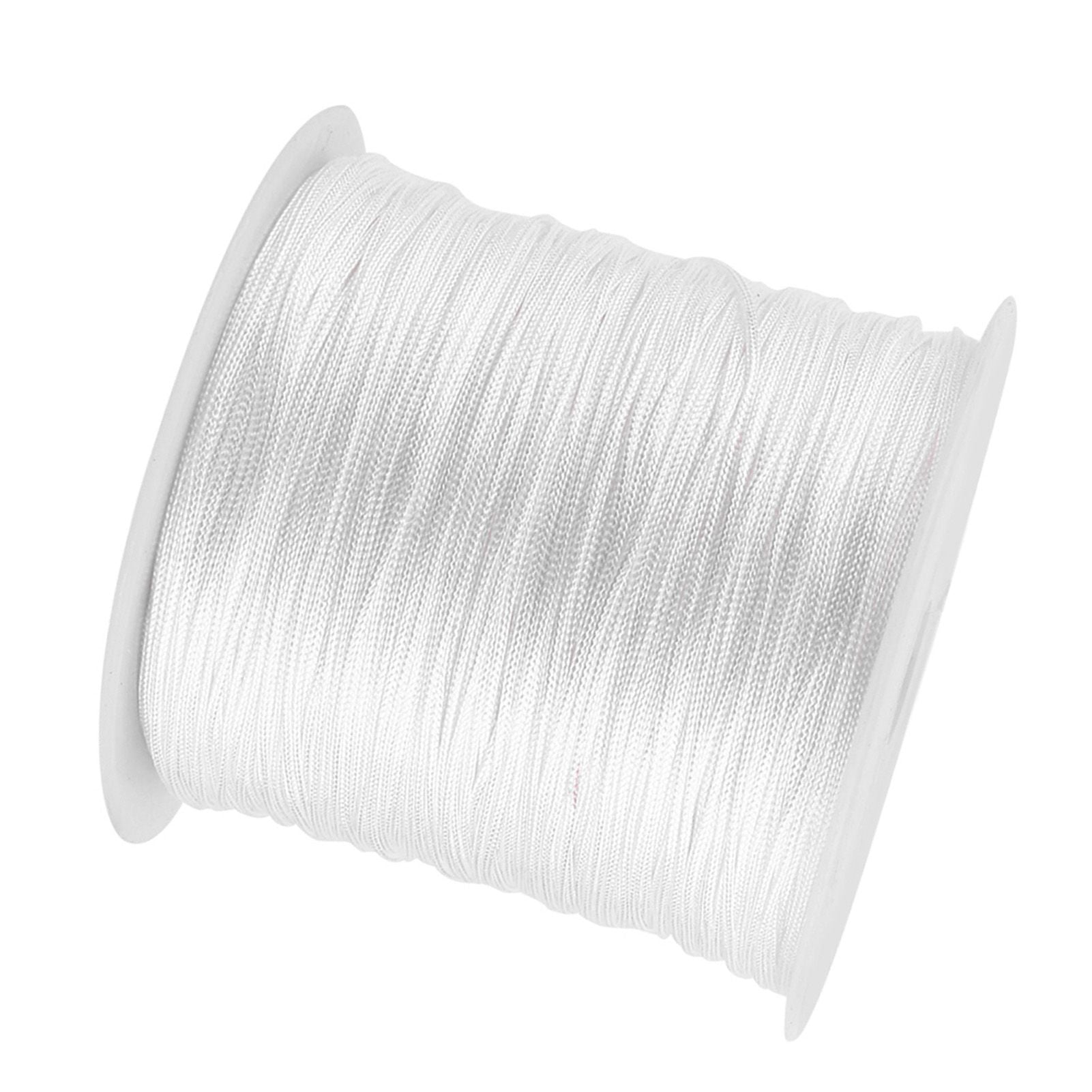 100M x 0.8mm Nylon Chinese Knot Cord Rattail Macrame Shamballa Thread String White