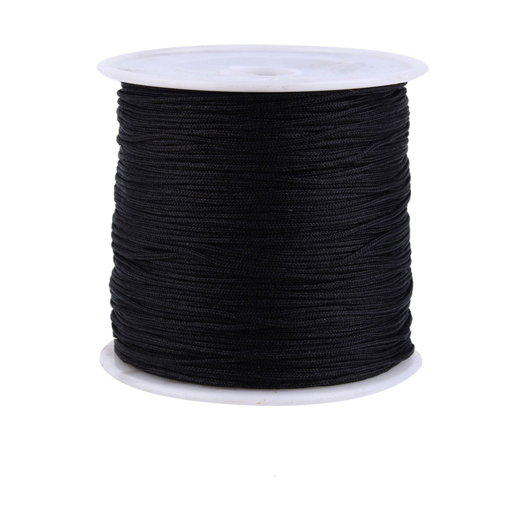 100M x 0.8mm Nylon Chinese Knot Cord Rattail Macrame Shamballa Thread String Black