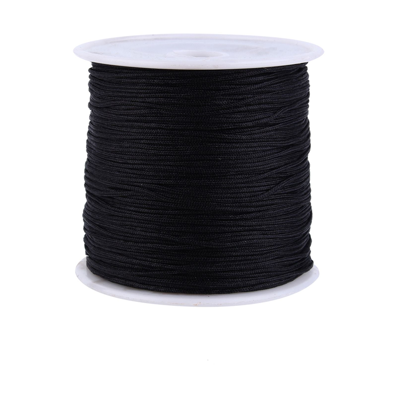 100M x 0.8mm Nylon Chinese Knot Cord Rattail Macrame Shamballa Thread String Black