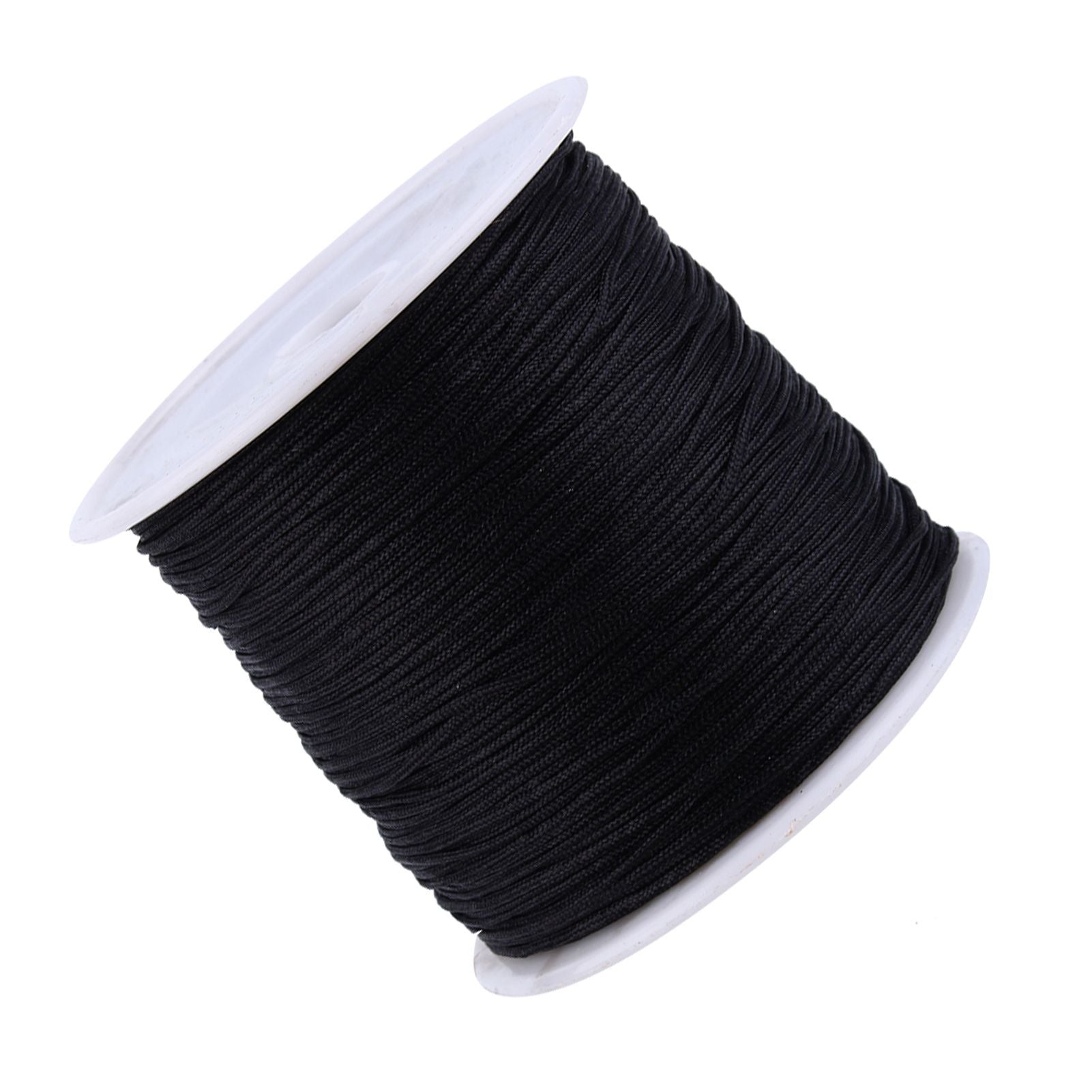 100M x 0.8mm Nylon Chinese Knot Cord Rattail Macrame Shamballa Thread String Black