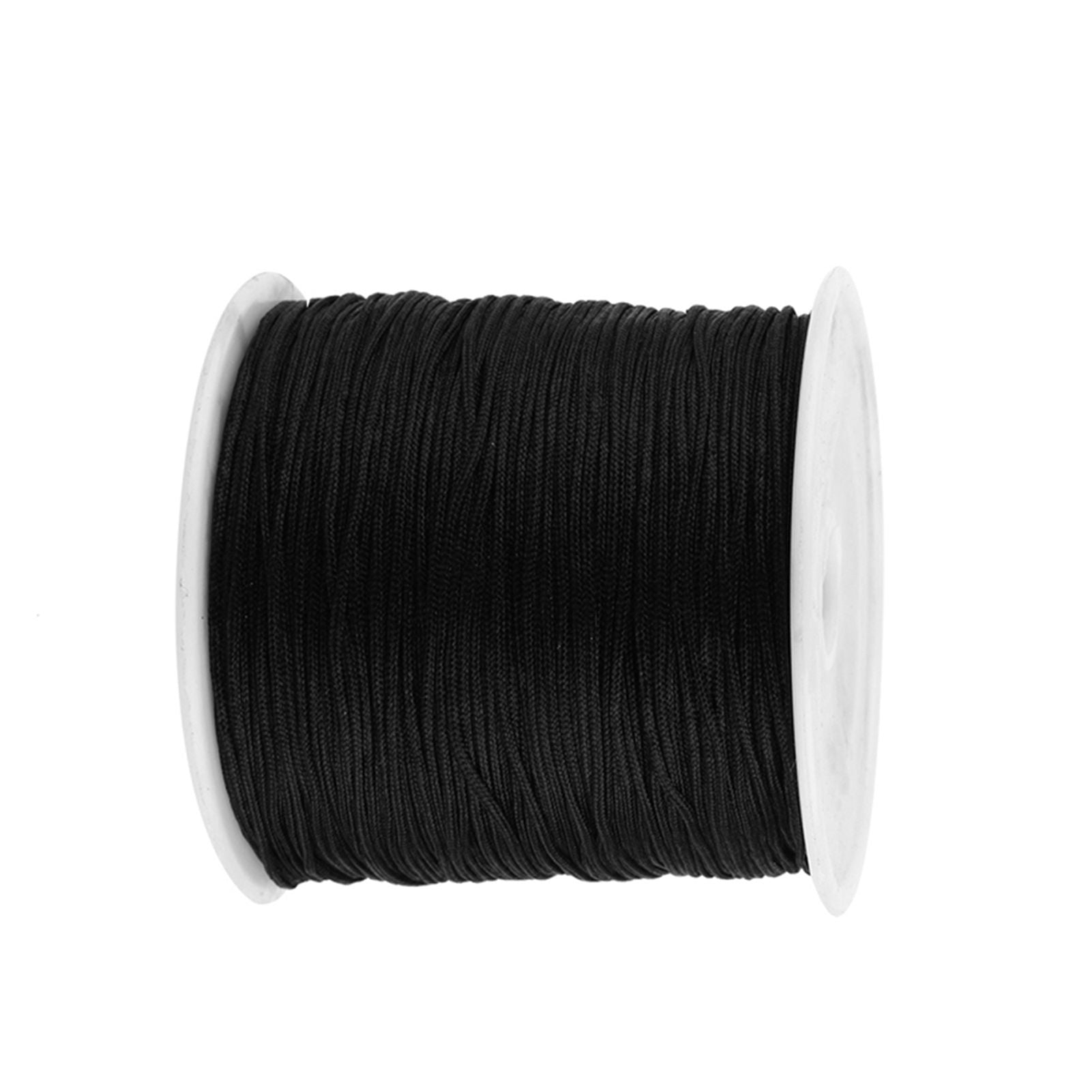 100M x 0.8mm Nylon Chinese Knot Cord Rattail Macrame Shamballa Thread String Black