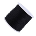 100M x 0.8mm Nylon Chinese Knot Cord Rattail Macrame Shamballa Thread String Black