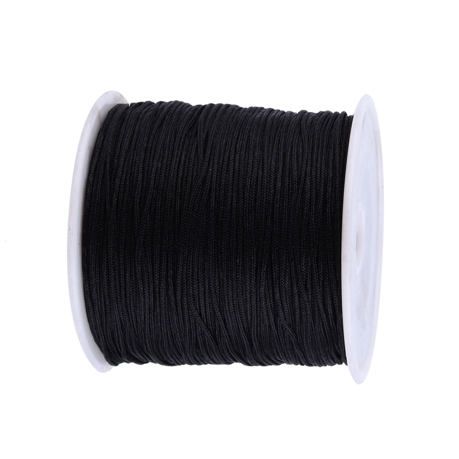 100M x 0.8mm Nylon Chinese Knot Cord Rattail Macrame Shamballa Thread String Black
