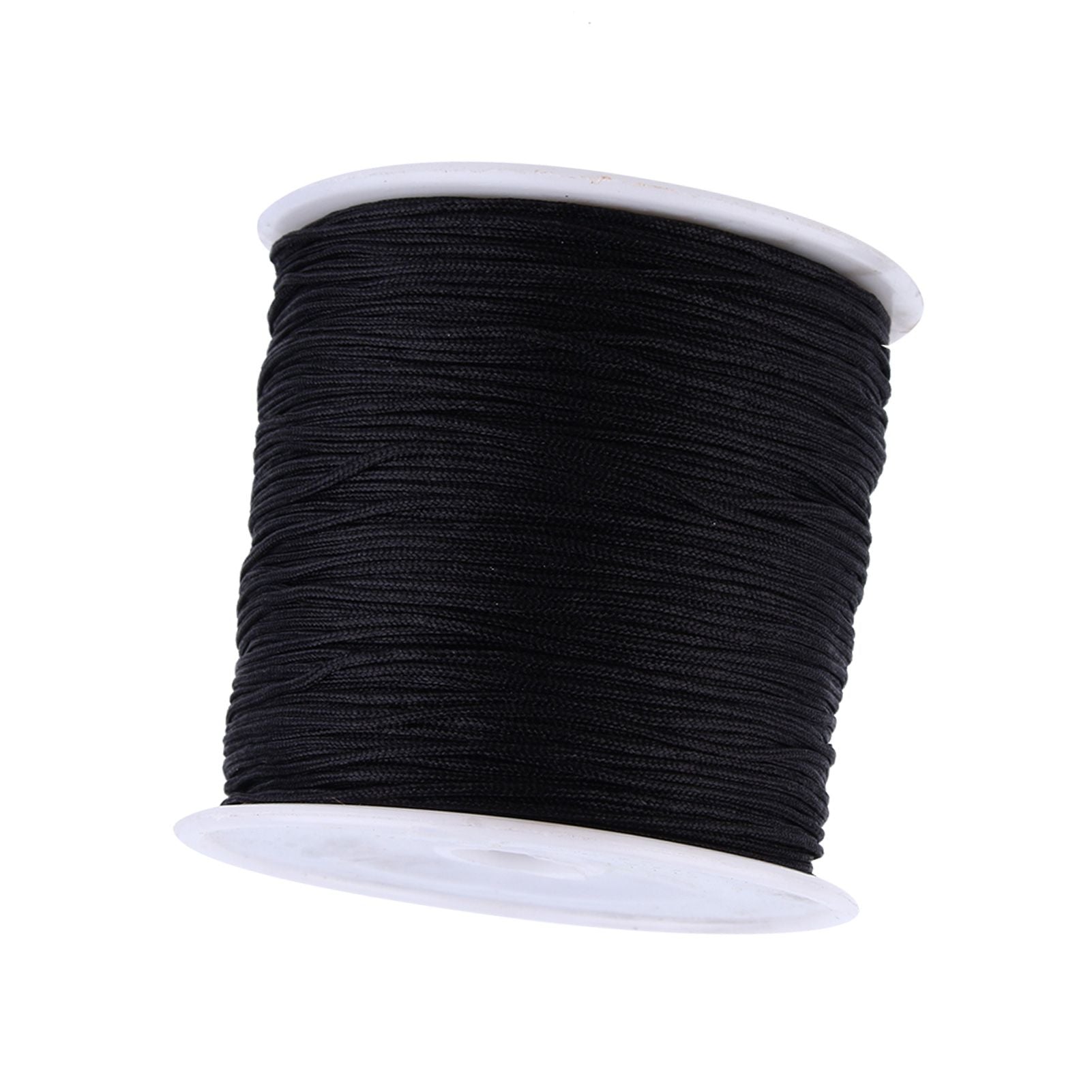 100M x 0.8mm Nylon Chinese Knot Cord Rattail Macrame Shamballa Thread String Black