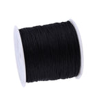 100M x 0.8mm Nylon Chinese Knot Cord Rattail Macrame Shamballa Thread String Black