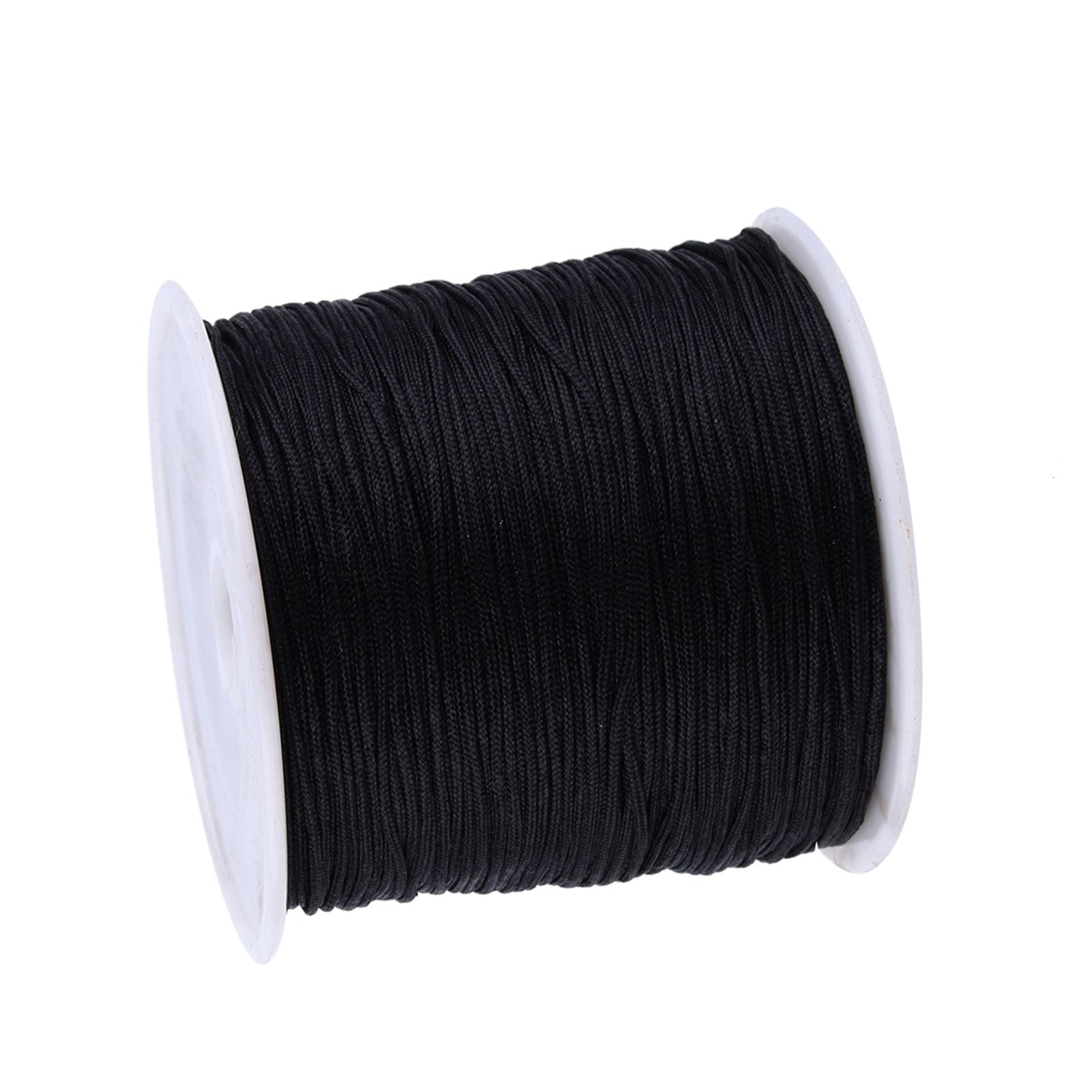 100M x 0.8mm Nylon Chinese Knot Cord Rattail Macrame Shamballa Thread String Black
