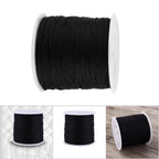 100M x 0.8mm Nylon Chinese Knot Cord Rattail Macrame Shamballa Thread String Black