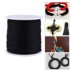 100M x 0.8mm Nylon Chinese Knot Cord Rattail Macrame Shamballa Thread String Black