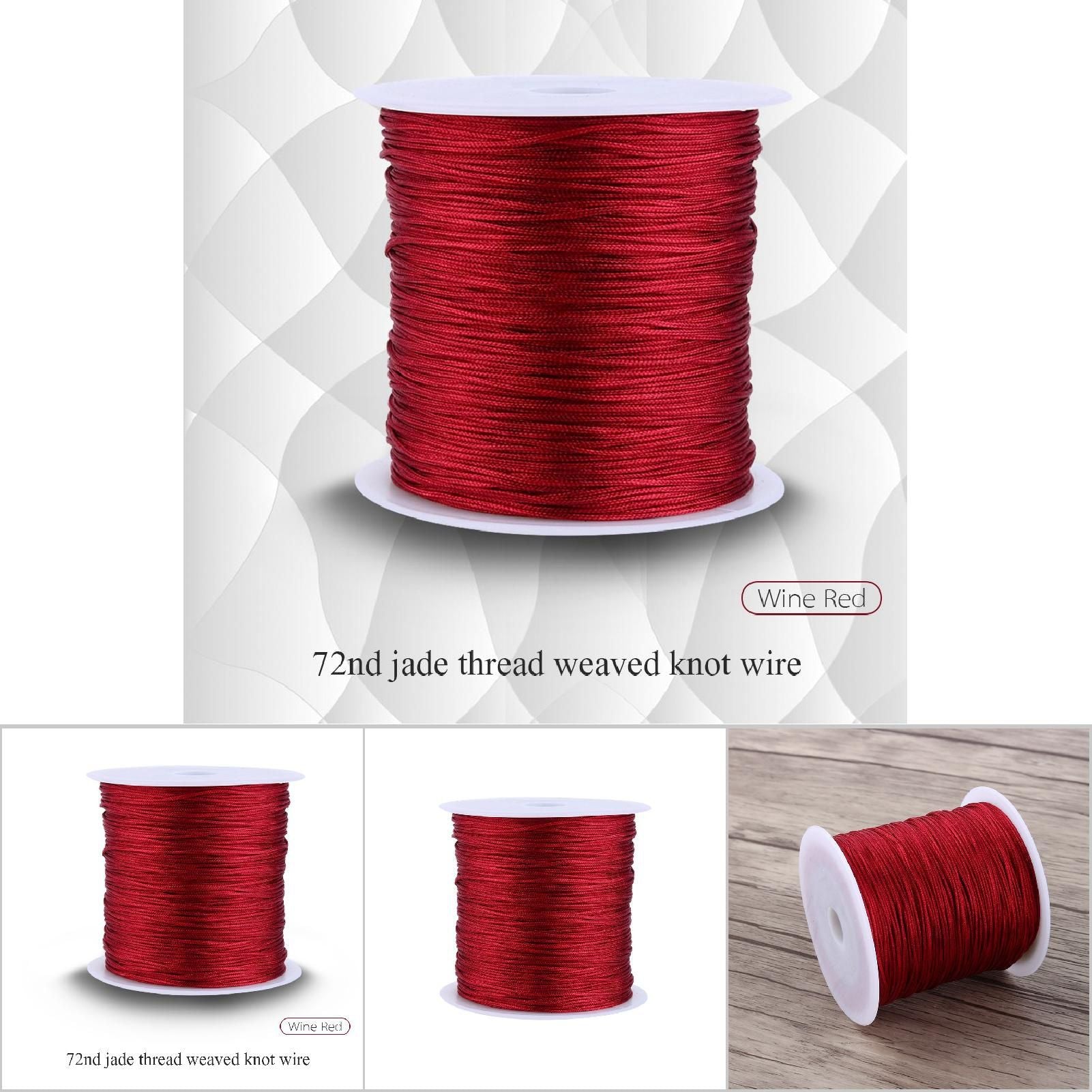 100M X 0.8mm Nylon Chinese Knot Cord Rattail Macrame Thread String Burgundy