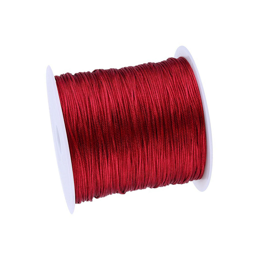 100M X 0.8mm Nylon Chinese Knot Cord Rattail Macrame Thread String Burgundy