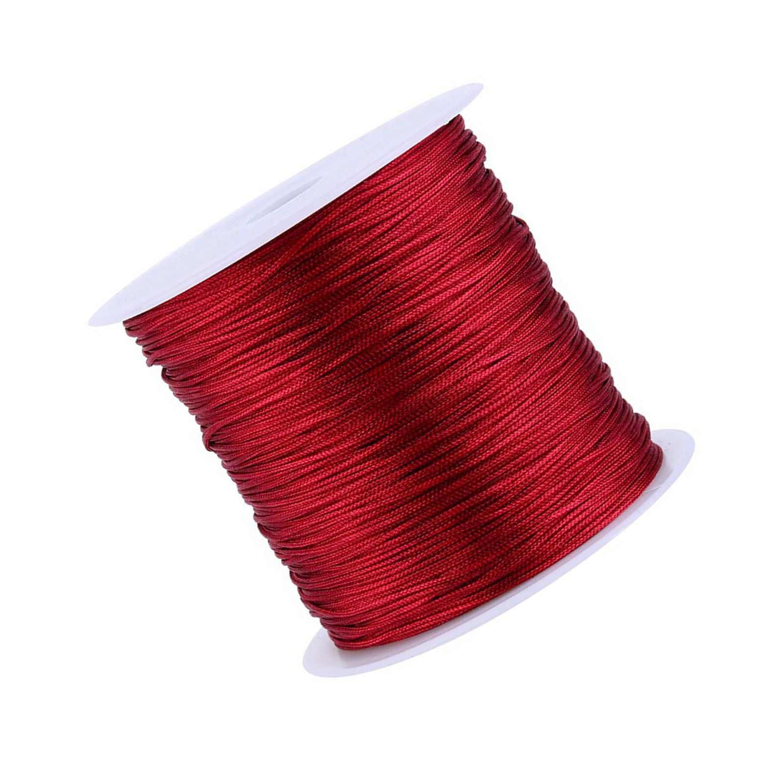 100M X 0.8mm Nylon Chinese Knot Cord Rattail Macrame Thread String Burgundy