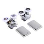 Twin Top Bottom Zinc Alloy Shower Door Rollers Runners Wheels 26mm Wheel