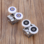 Twin Top Bottom Zinc Alloy Shower Door Rollers Runners Wheels 26mm Wheel