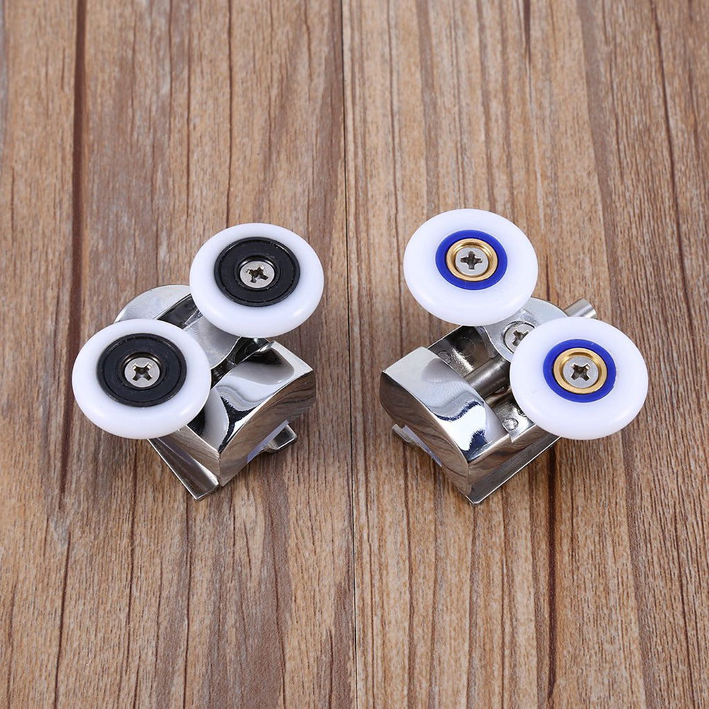 Twin Top Bottom Zinc Alloy Shower Door Rollers Runners Wheels 26mm Wheel