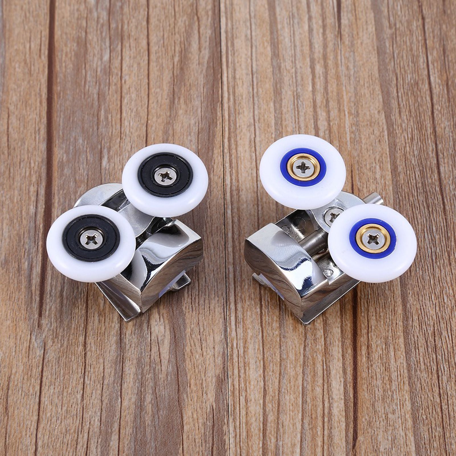 Twin Top Bottom Zinc Alloy Shower Door Rollers Runners Wheels 26mm Wheel
