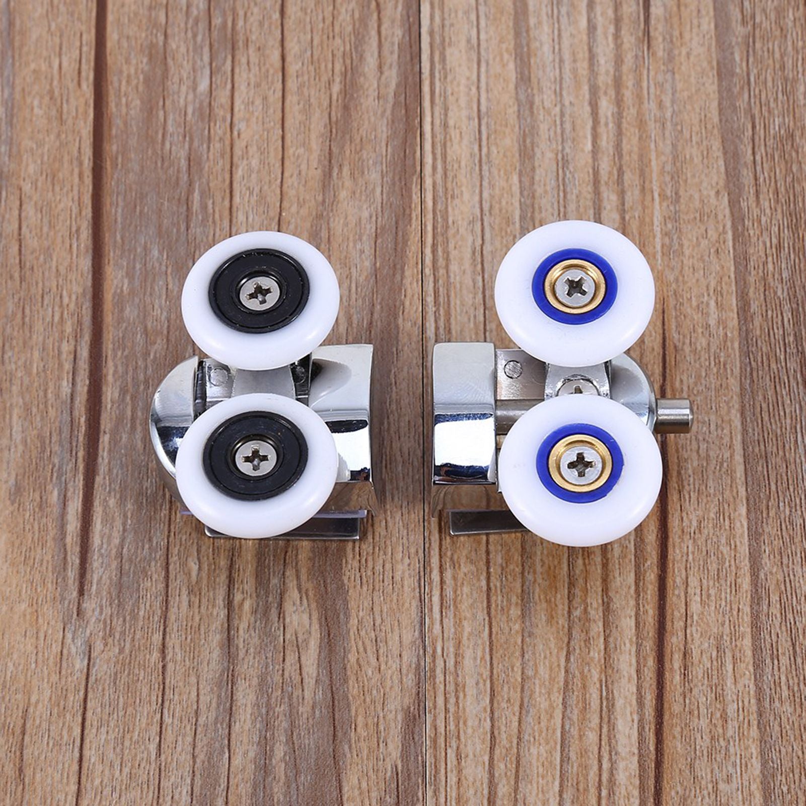 Twin Top Bottom Zinc Alloy Shower Door Rollers Runners Wheels 26mm Wheel