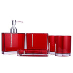 5PC/Set Acrylic Bathroom Accessories Bath Cup Bottle Toothbrush Holder Soap Dish