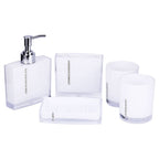 5PCS Suit Acrylic Bathroom Accessories Set Bath Cup Toothbrush Holder Soap Dish