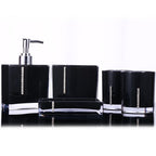 5PC/Set Acrylic Bathroom Accessories Bath Cup Bottle Toothbrush Holder Soap Dish