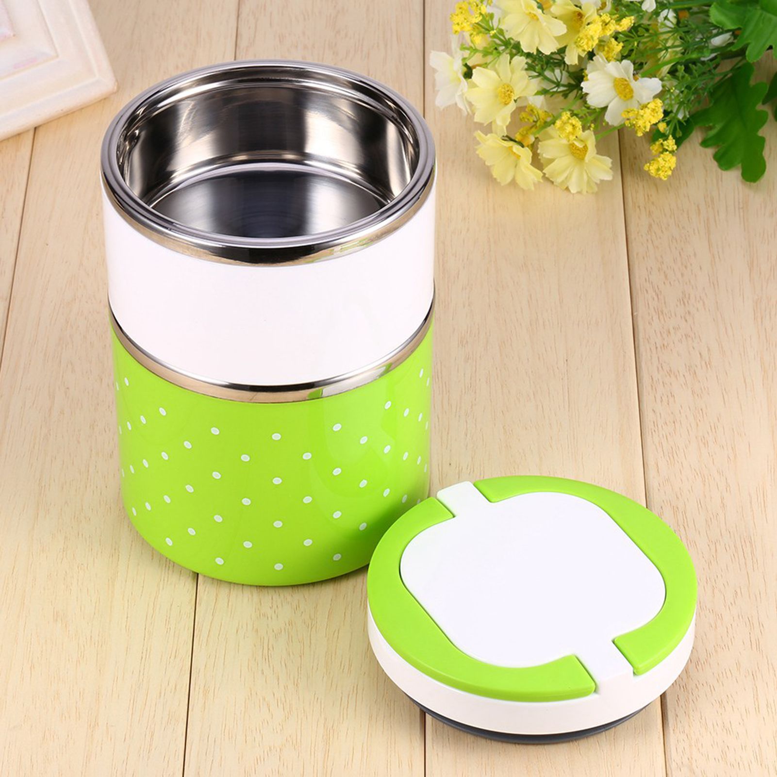 2 Layer Stainless Steel Insulation Thermo Thermal Lunch Box Food Container Hot