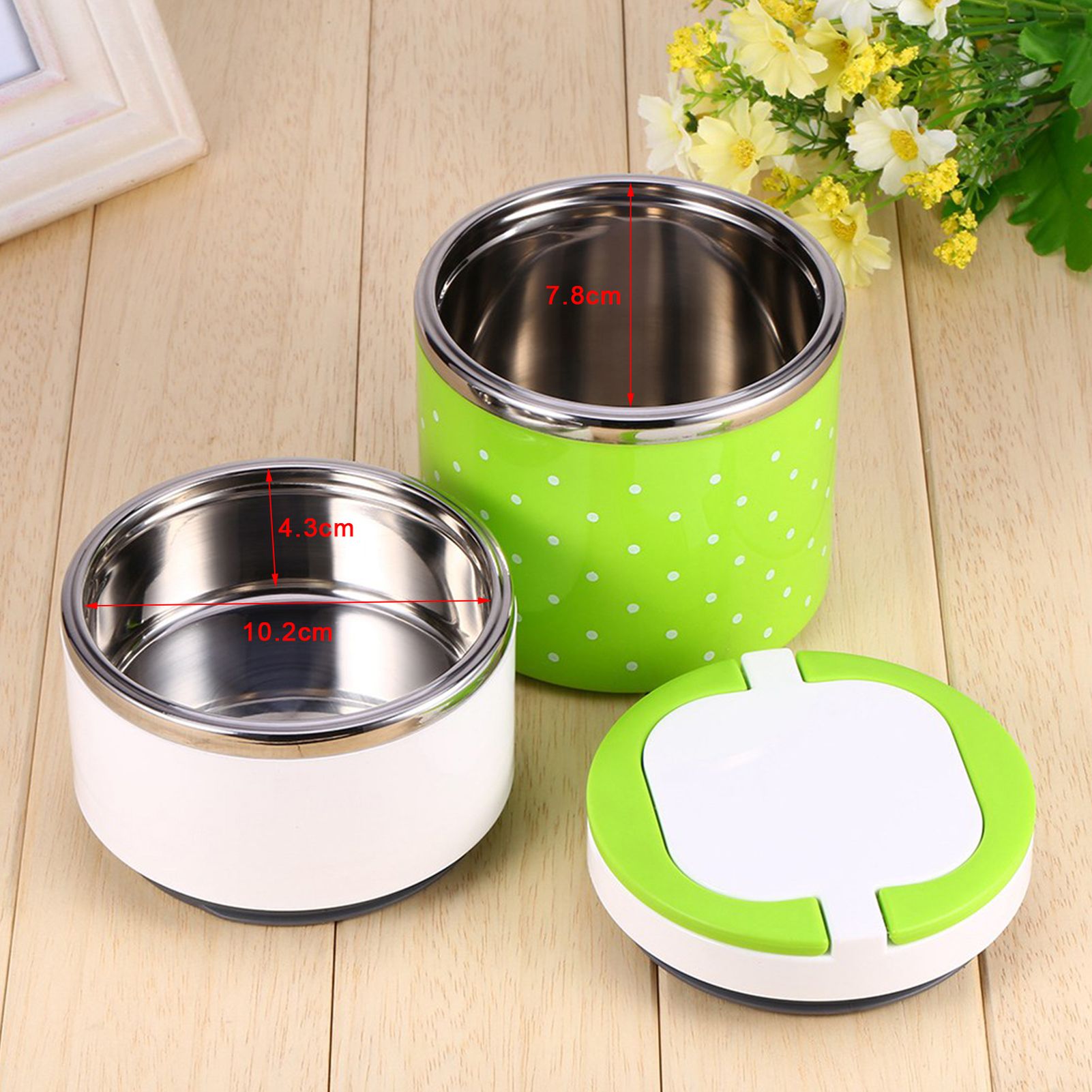 2 Layer Stainless Steel Insulation Thermo Thermal Lunch Box Food Container Hot