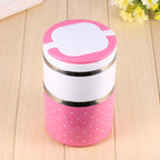 2 Layer Stainless Steel Insulation Thermo Thermal Lunch Box Food Container Hot