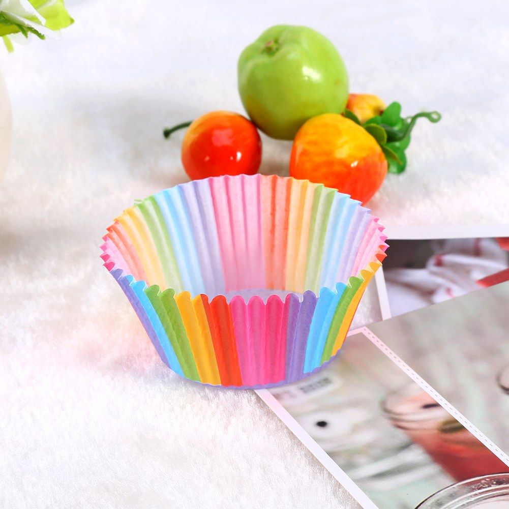 100 pcs Colorful Cupcake Liner Cupcake Paper Baking Cup Muffin Cases Cake Mold