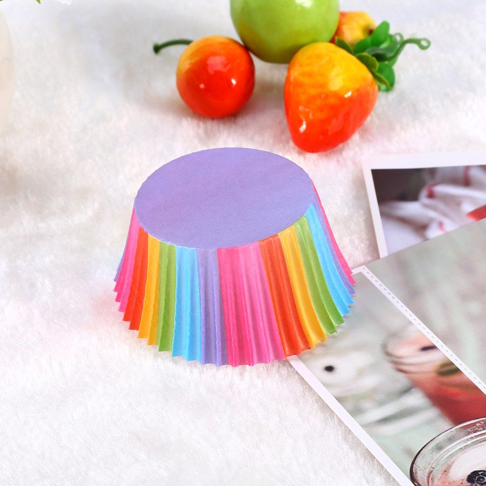 100 pcs Colorful Cupcake Liner Cupcake Paper Baking Cup Muffin Cases Cake Mold