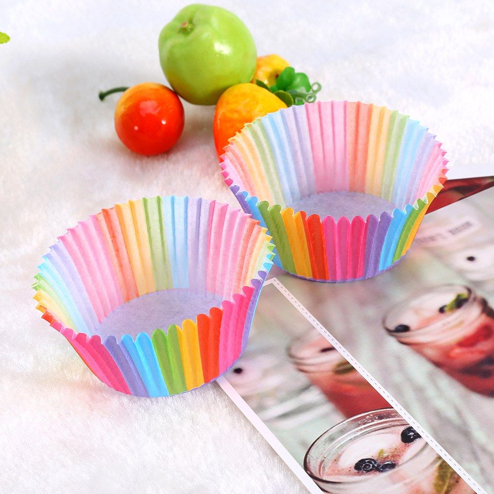 100 pcs Colorful Cupcake Liner Cupcake Paper Baking Cup Muffin Cases Cake Mold