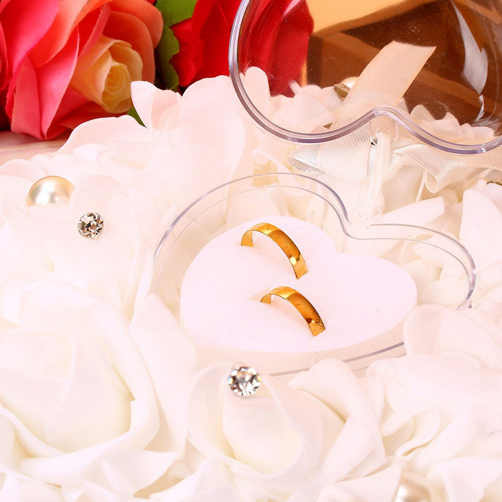 Romantic Rose Wedding Favors Heart Pearl Gift Ring Box Pillow Cushion