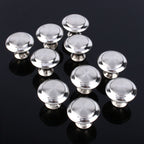 10Pcs Round Stainless Steel Cabinet Knobs Drawer Handles Cupboard Accessories