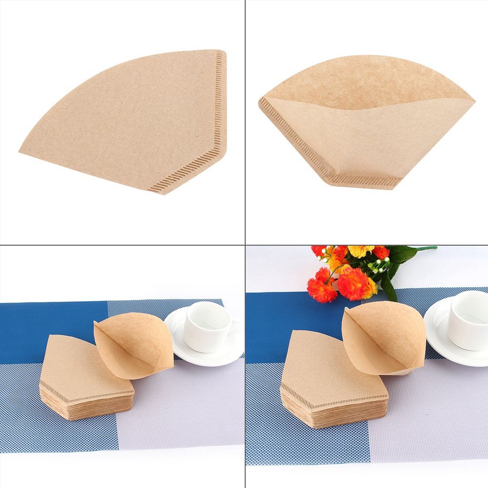 100x Unbleached Coffee Filter Papers Cones Cups Brewer Espresso Strainer Dripper