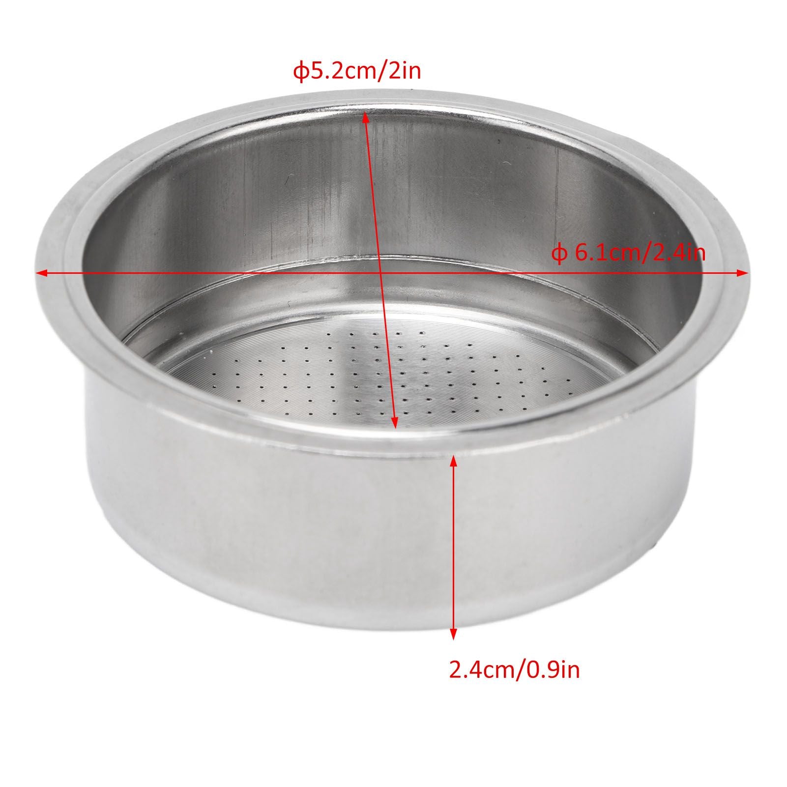 Stainless Steel Coffee 2 Cup Pressurized Filter Basket Strainer