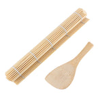DIY Sushi Rolling Maker Roller Bamboo Material Mat Maker And A Rice Paddle Set
