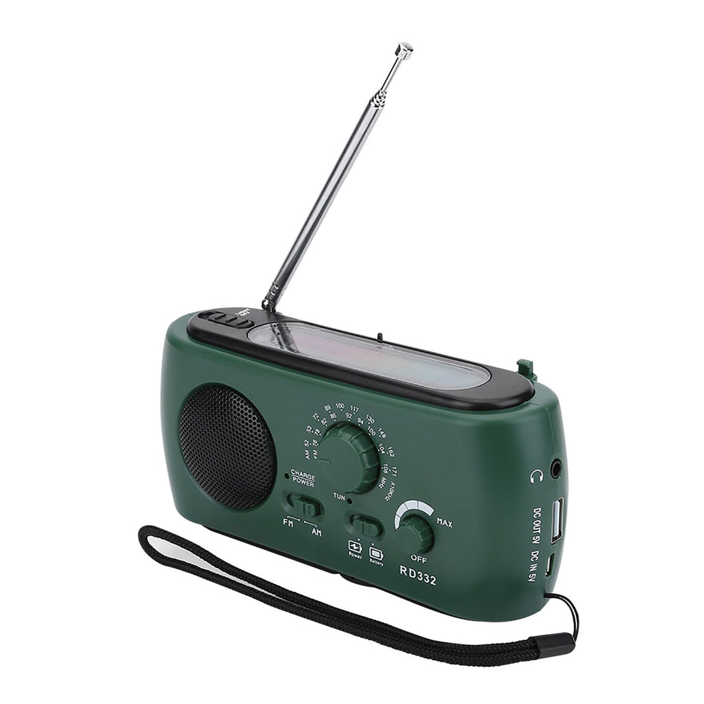Solar Hand Crank AM/FM Radio with LED Flashlight Emergency Phone Charger